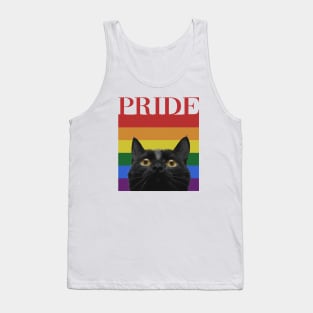 Vintage Black Cat Gay Pride Tank Top